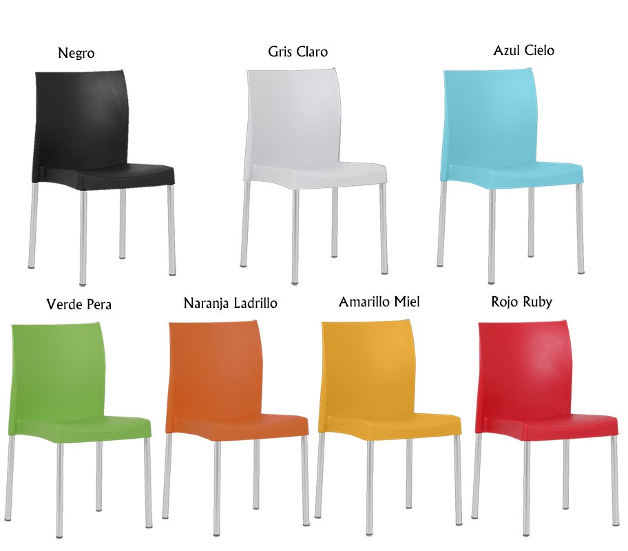 Silla SANDRA, aluminio, polipropileno gris - Imagen 2