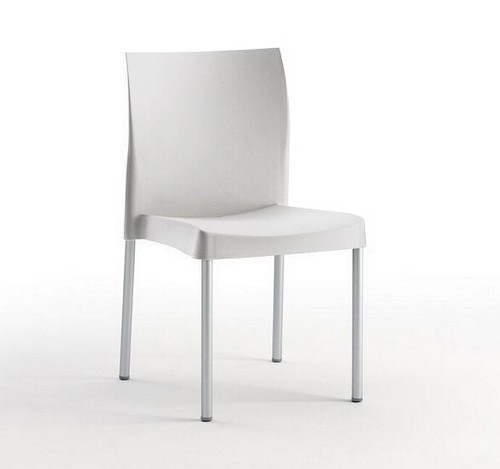 Silla SANDRA, aluminio, polipropileno gris