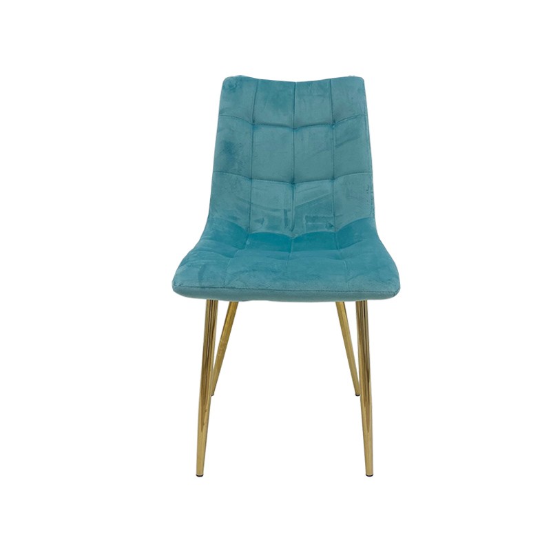 Silla SHAYLA, metal, dorado, tejido velvet verde agua - Imagen 3