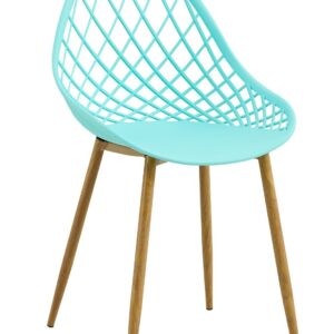 Silla STRAUSS, metal, polipropileno verde pastel