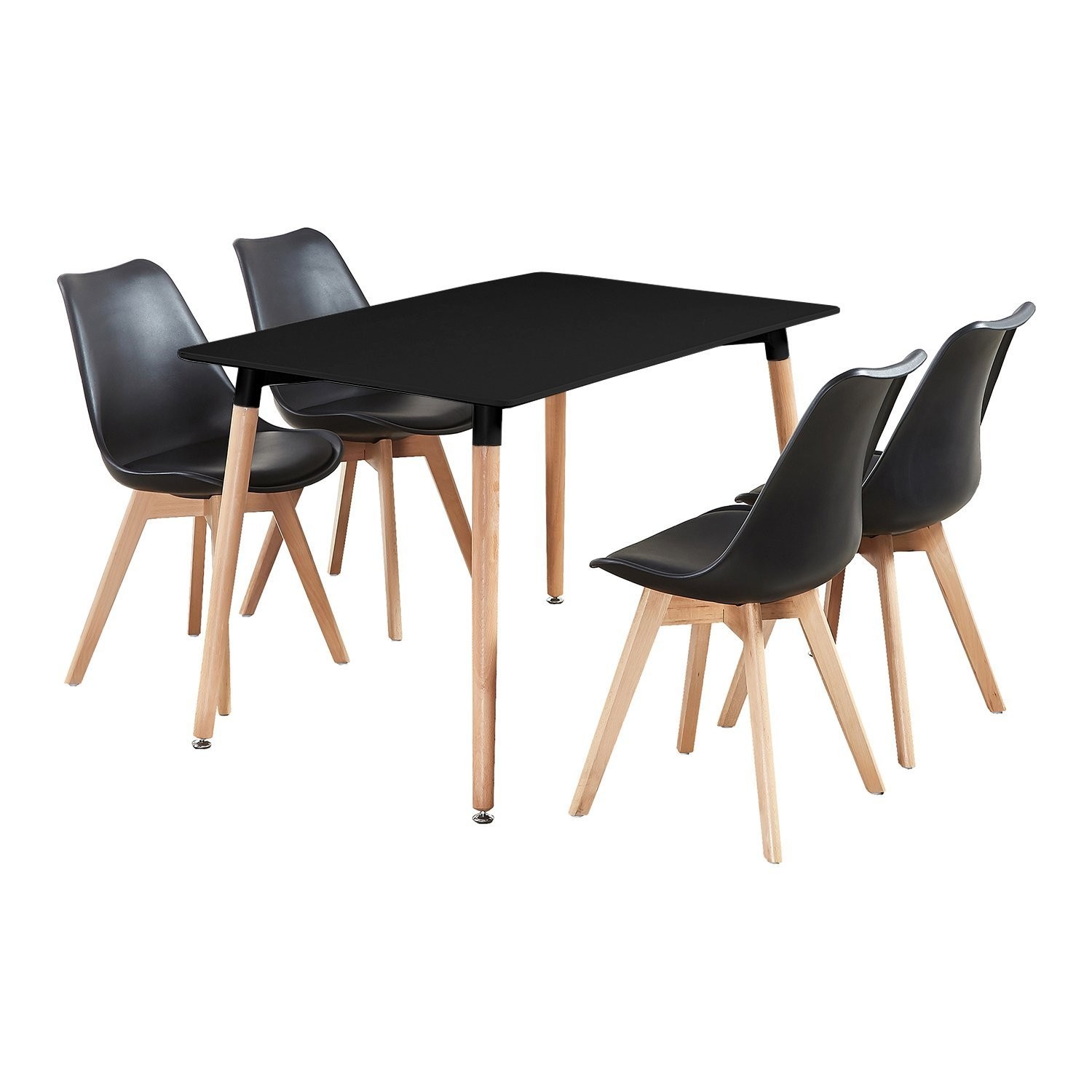 Silla TORRE 4P ( SU ), madera, polipropileno y cojín negro - Imagen 2