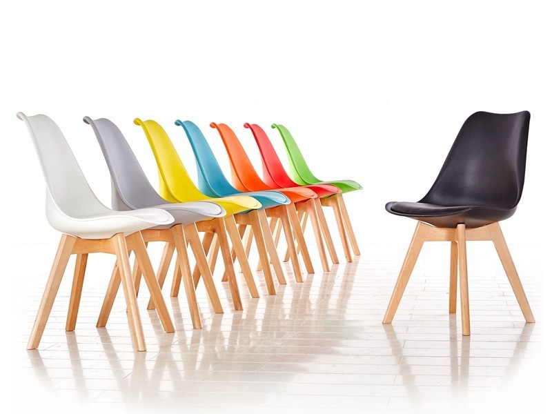 Silla TORRE 4P ( SU ), madera, polipropileno y cojín negro - Imagen 3