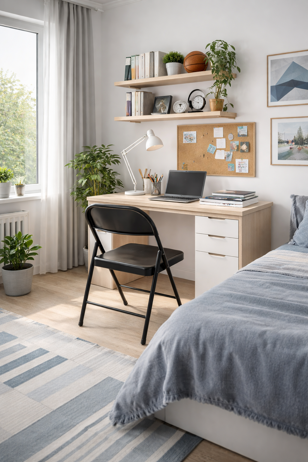 Silla TOSCANA, plegable, metal, negra - Imagen 2