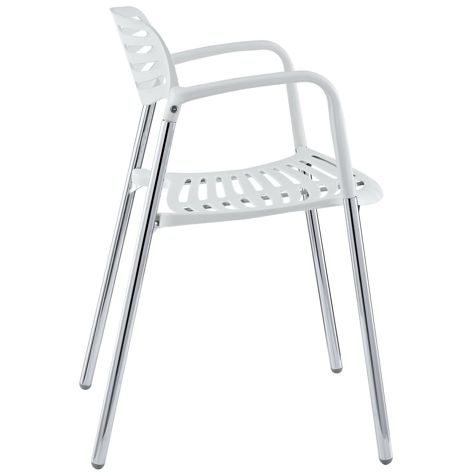 Sillón ALBENIZ, cromado, polipropileno blanco - Imagen 3