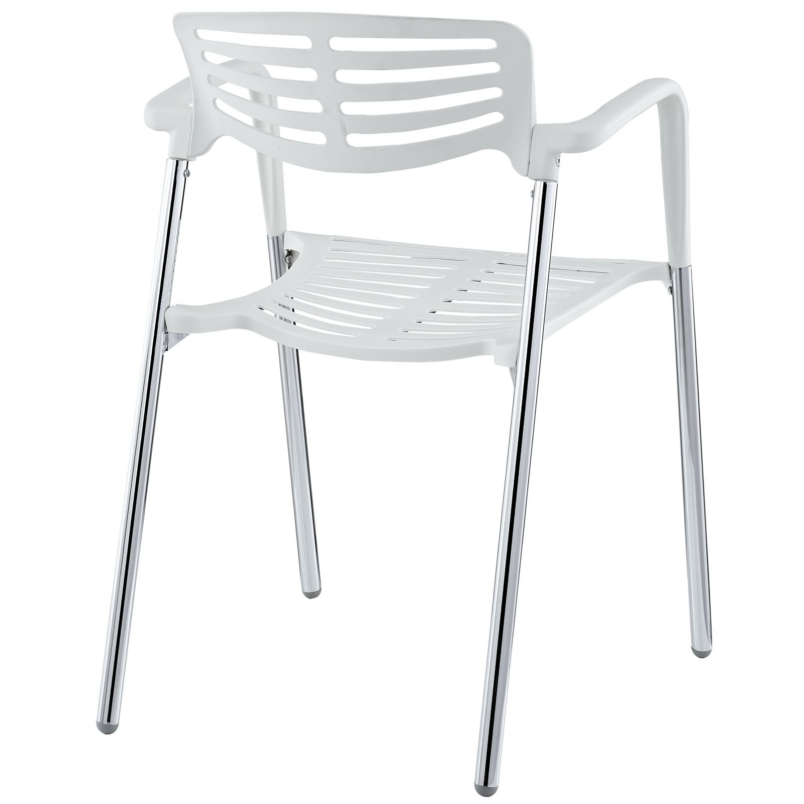 Sillón ALBENIZ, cromado, polipropileno blanco - Imagen 4