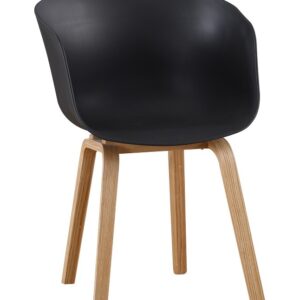 Sillón AWAK, madera curvada, polipropileno negro