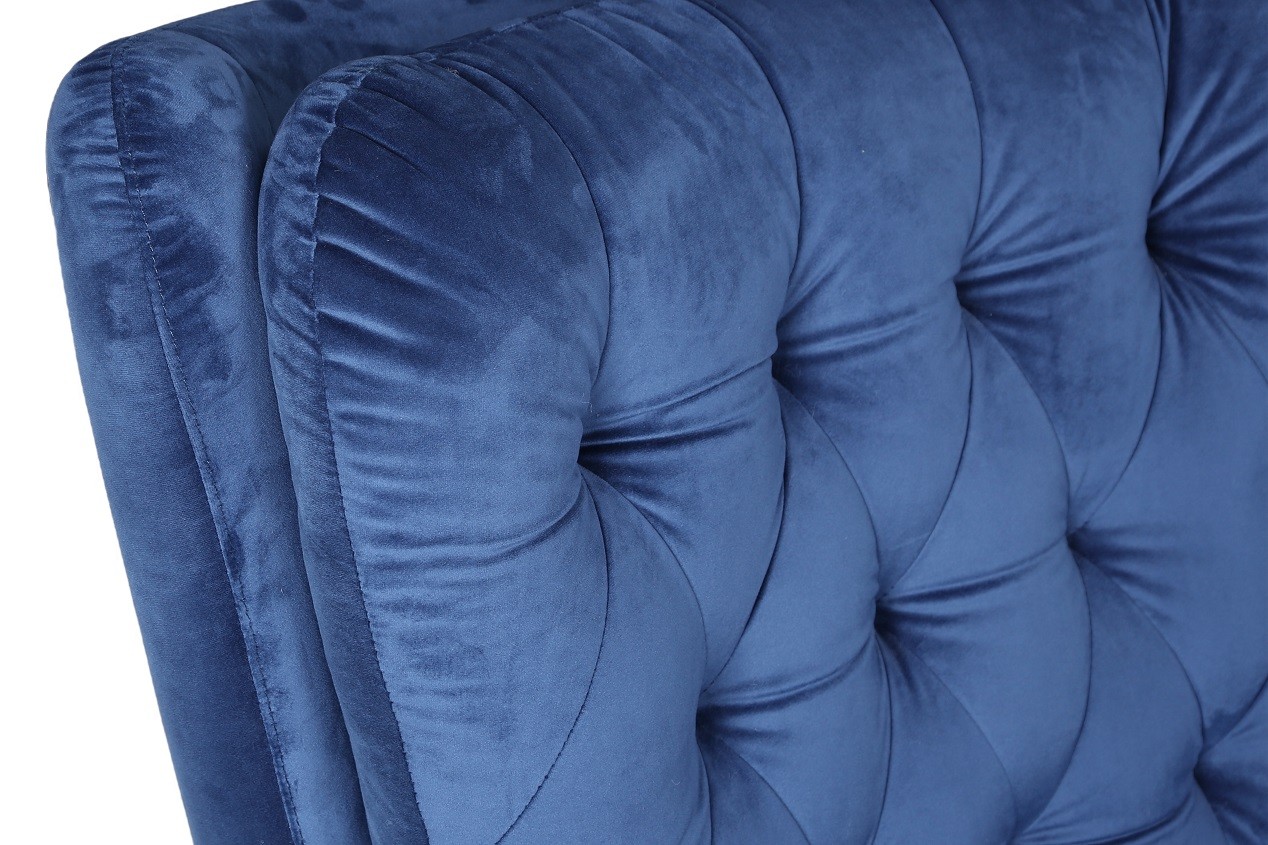 Sillón BÉCQUER, giratorio, regulable, tapizado velvet azul - Imagen 4