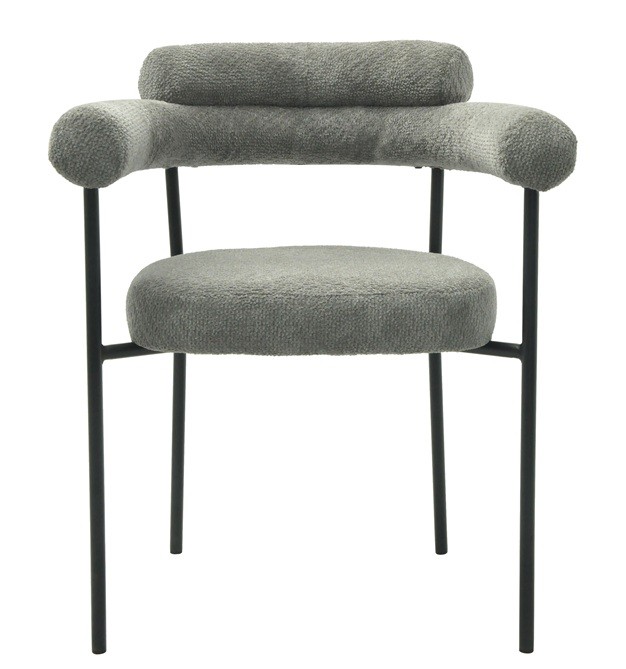 Sillón CERVANTES, metal, tapizado tejido bouclé gris - Imagen 2