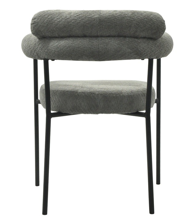 Sillón CERVANTES, metal, tapizado tejido bouclé gris - Imagen 4