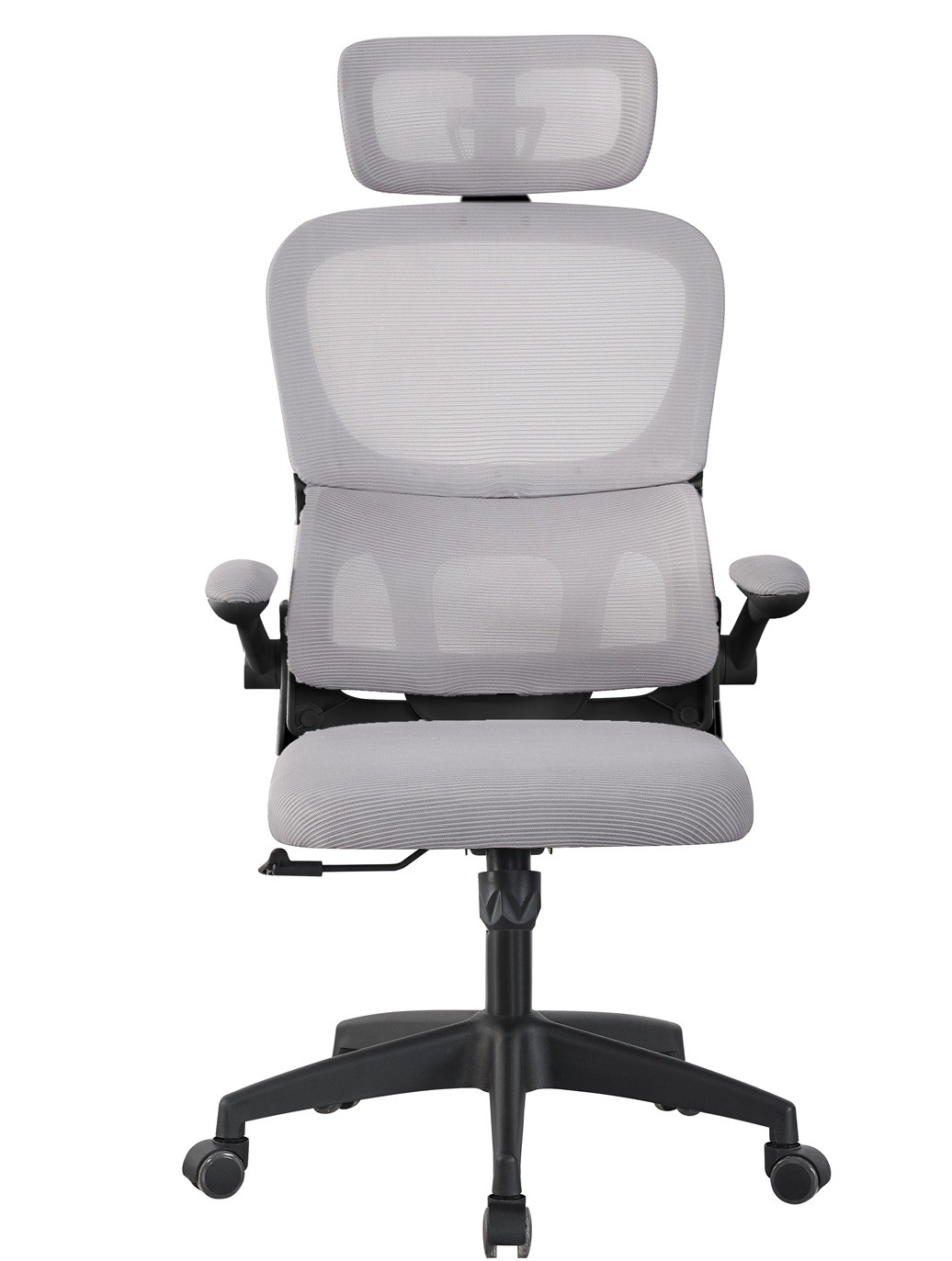 Sillón de oficina BERNAY, alto, negro, malla y asiento gris - Imagen 2