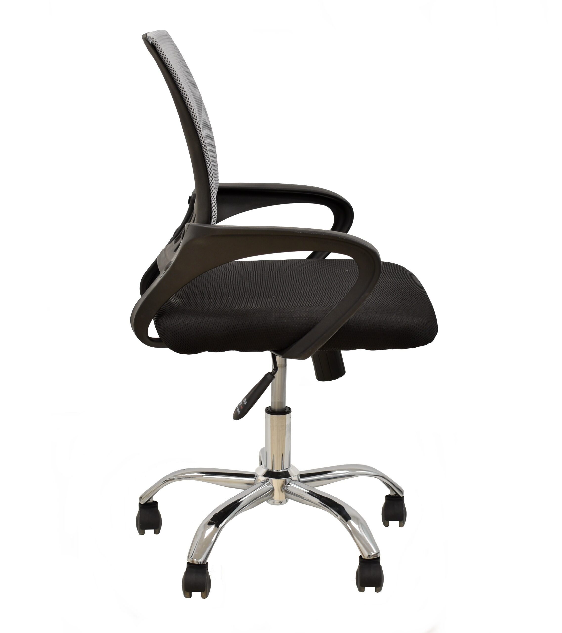 Sillón de oficina FISS NEW (M), negro, basculante, malla gris, tejido negro - Imagen 2