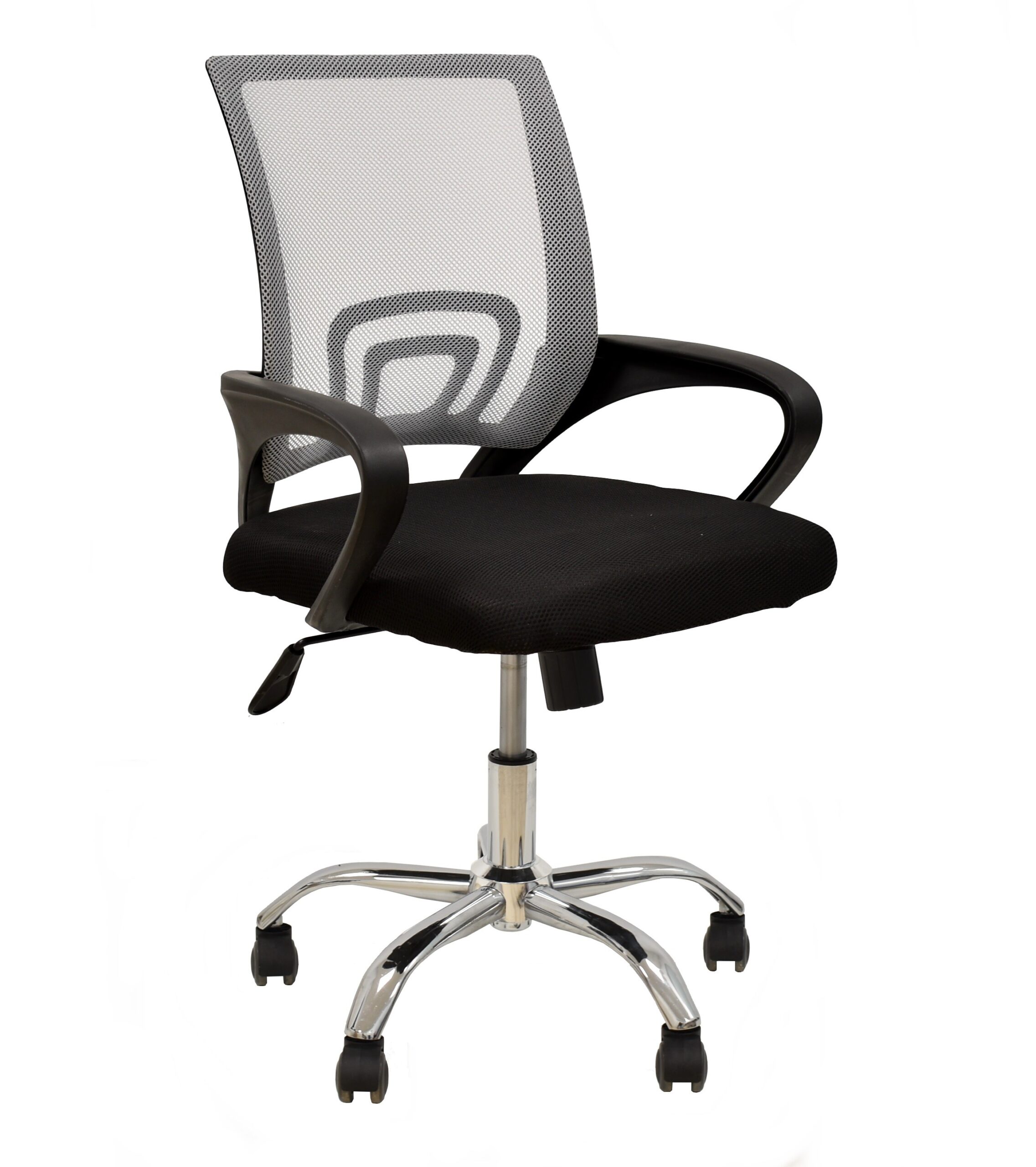 Sillón de oficina FISS NEW (M), negro, basculante, malla gris, tejido negro - Imagen 3