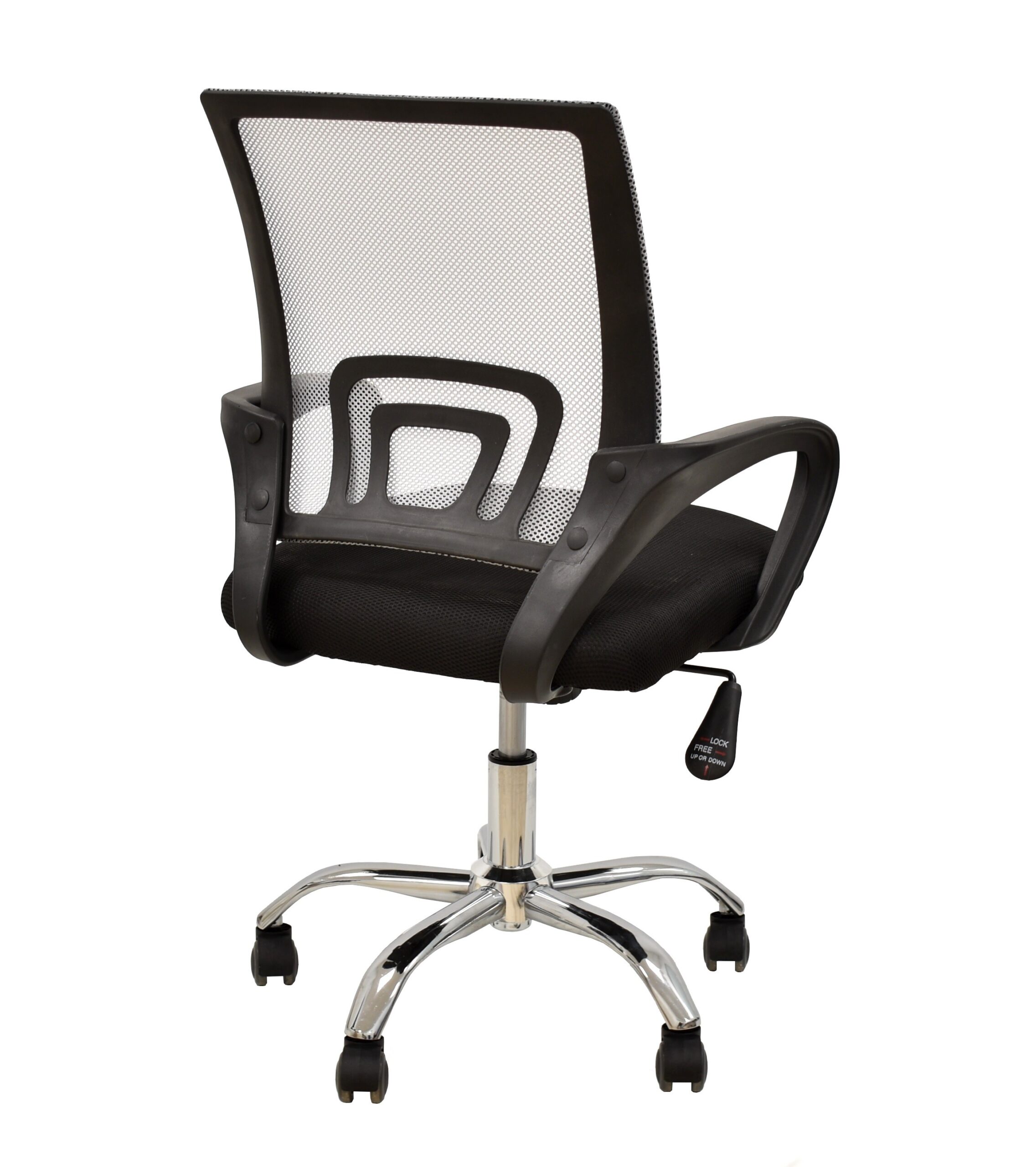 Sillón de oficina FISS NEW (M), negro, basculante, malla gris, tejido negro - Imagen 4