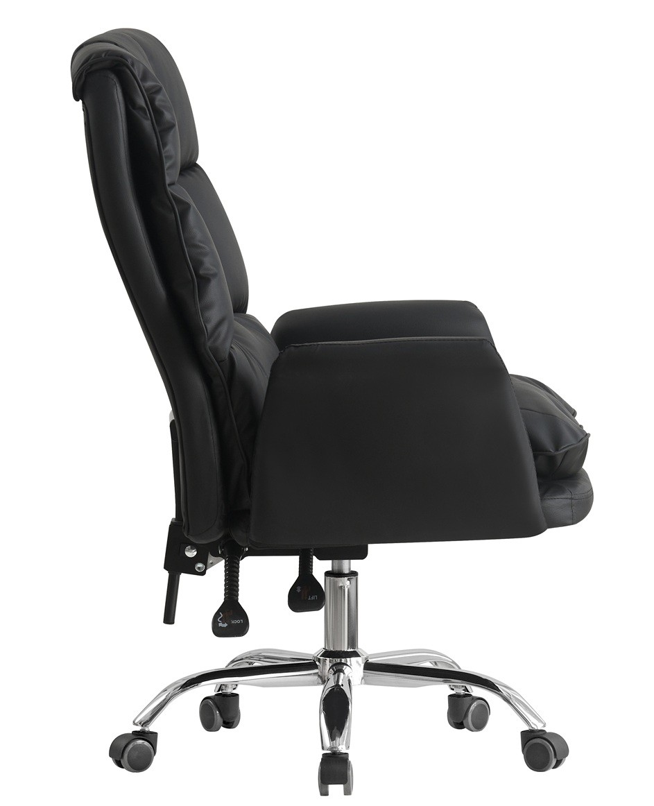 Sillón de oficina MAINZ, alto, giratorio, similpiel negra - Imagen 2