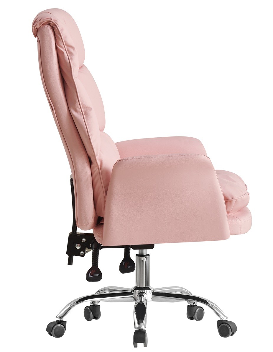 Sillón de oficina MAINZ, alto, giratorio, similpiel rosa light - Imagen 4