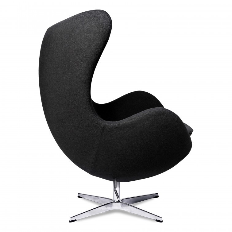 Sillón EG, fibra de vidrio, basculante, tapizado cachemir negro - Imagen 2