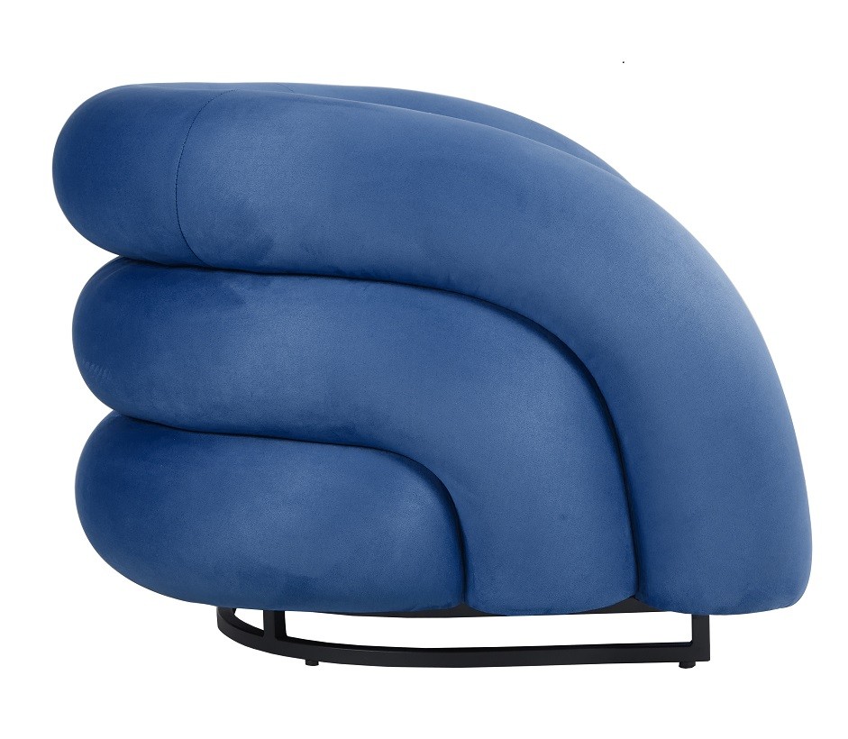 Sillón KARLOVY, tapizado velvet azul - Imagen 2