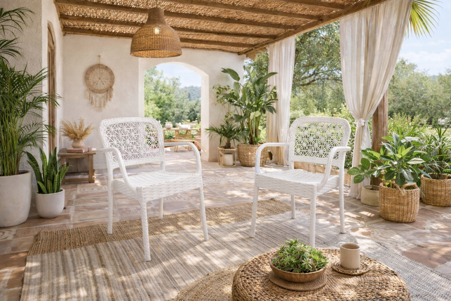 Sillón LATOJA, apilable, polipropileno blanco - Imagen 2