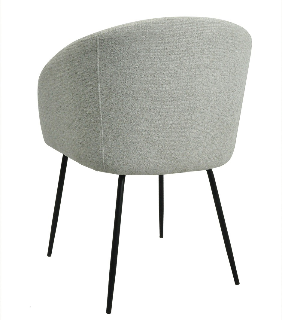 Sillón LAUREN, metal, tapizado tejido linen gris claro - Imagen 4