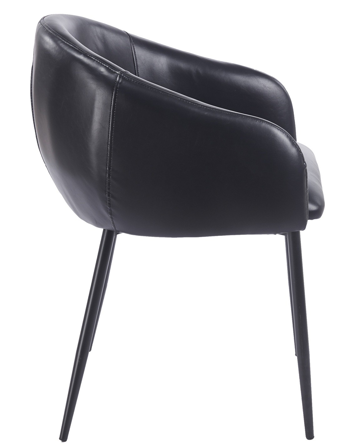 Sillón PELAYO, metal, similpiel vintage negra - Imagen 3