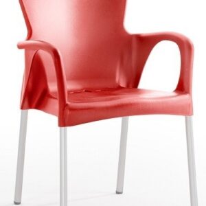 Sillón SENA, apilable, polipropileno rojo