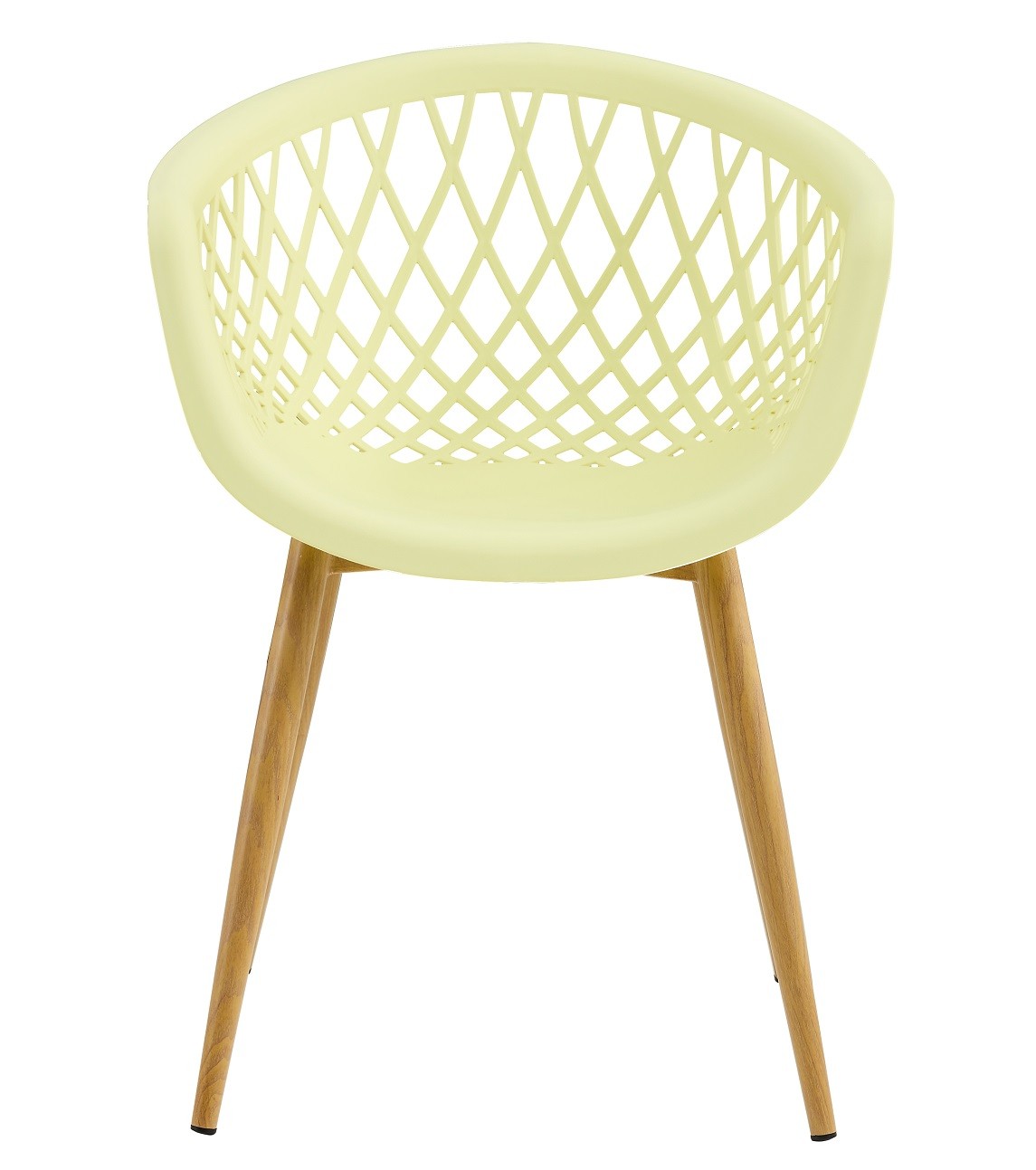 Sillón STRAUSS, metal, polipropileno amarillo pastel - Imagen 2