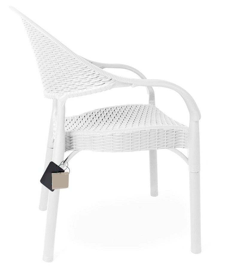 Sillón TORREMOLINOS, apilable, patas metálicas, polipropileno blanco - Imagen 3