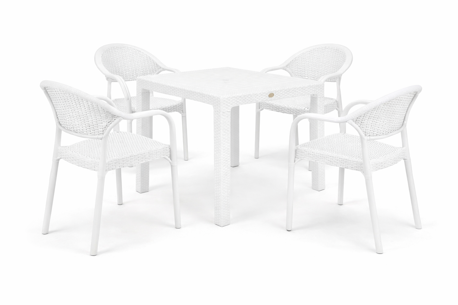 Sillón TORREMOLINOS, apilable, patas metálicas, polipropileno blanco - Imagen 2