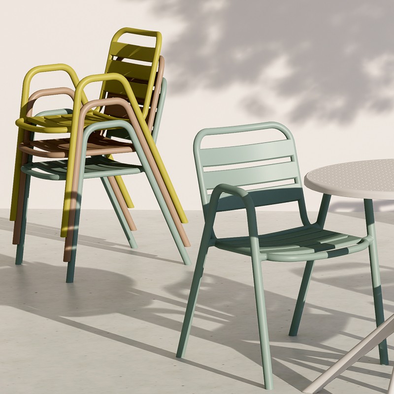 Sillón TROPICANA, apilable, polipropileno gris pálido - Imagen 2