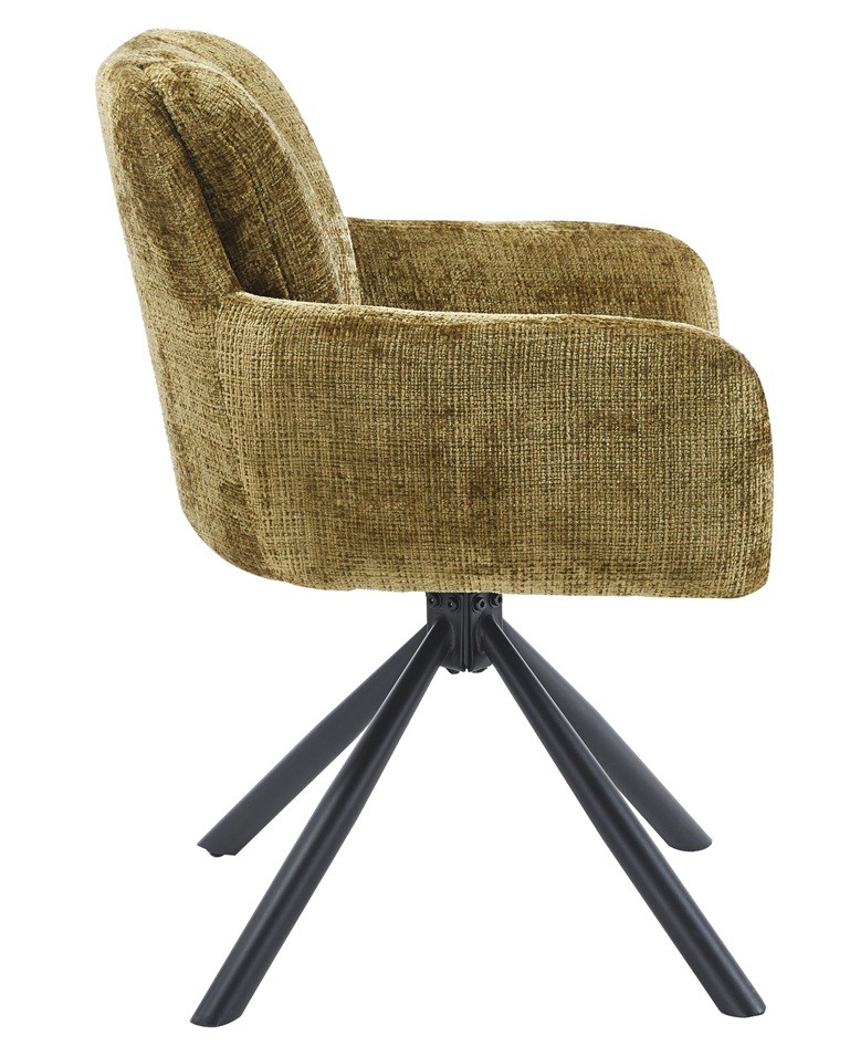 Sillón VADUZ, metal, giratorio, tapizado tejido cremona verde - Imagen 4