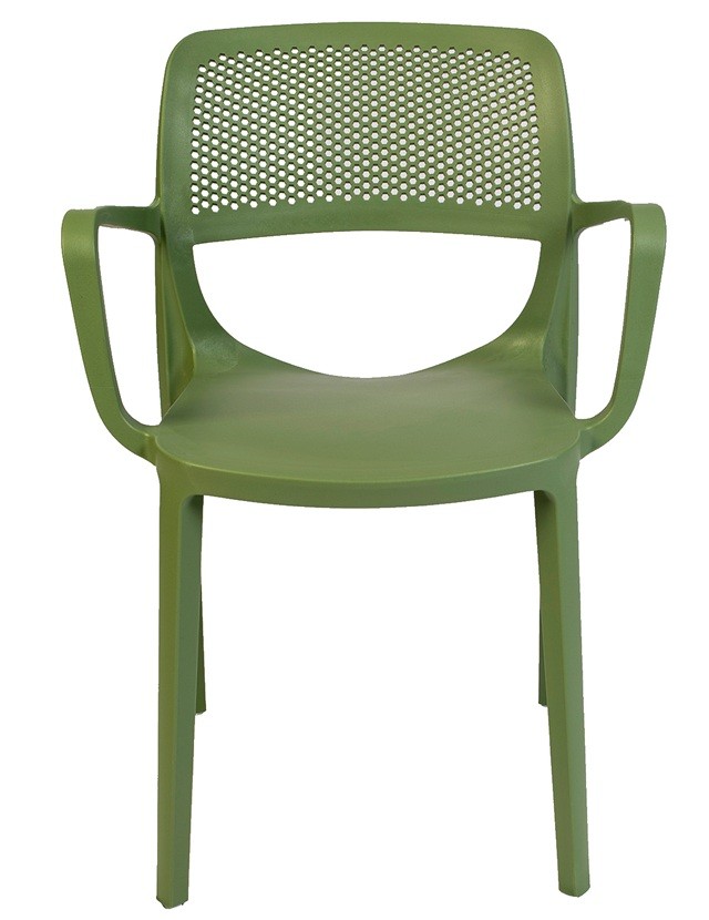 Sillón VERDI, apilable, polipropileno verde - Imagen 3