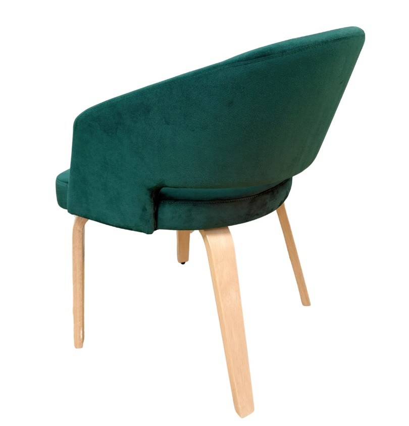 Sillón VISEU, contrachapado de madera de hevea, natural, velvet verde oscuro - Imagen 5