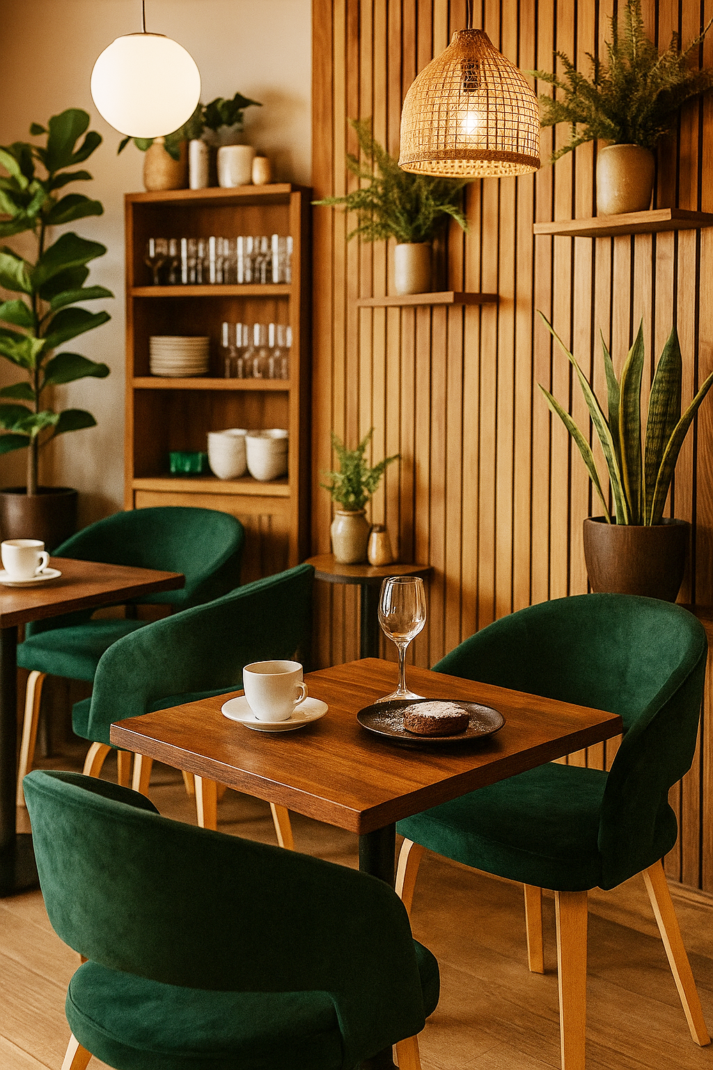 Sillón VISEU, contrachapado de madera de hevea, natural, velvet verde oscuro - Imagen 6