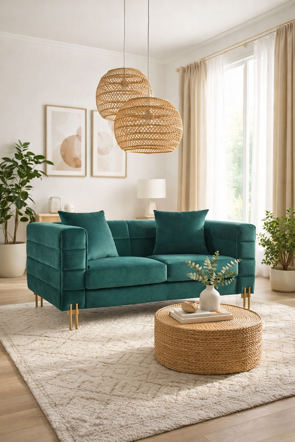 Sofá LARIOS, 2 plazas, tejido velvet verde oscuro 42 - Imagen 3