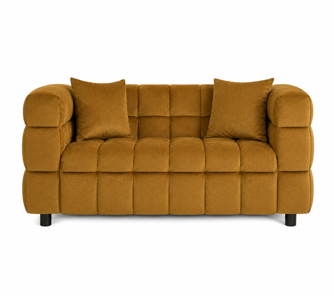 Sofá LORING, 2 plazas, tejido velvet camel 34 - Imagen 3