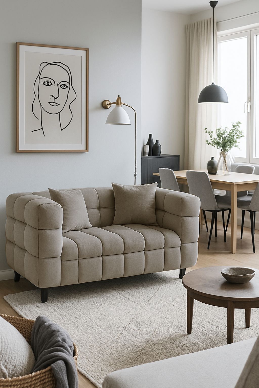 Sofá LORING, 2 plazas, tejido velvet gris claro 25 - Imagen 3