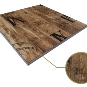 Tablero de mesa HD7346, vintage, 80 x 80 cms