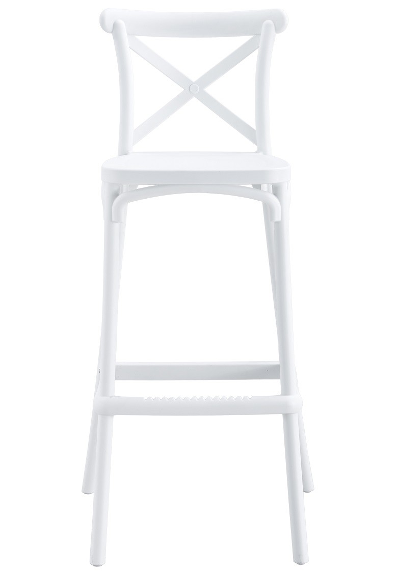 Taburete CORFÚ, tratamiento anti UV, polipropileno blanco - Imagen 2