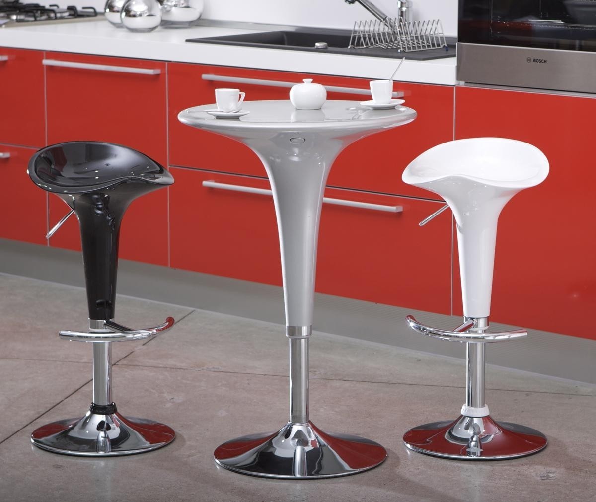 Taburete NORMAN ( L ), cromado, abs blanco - Imagen 2