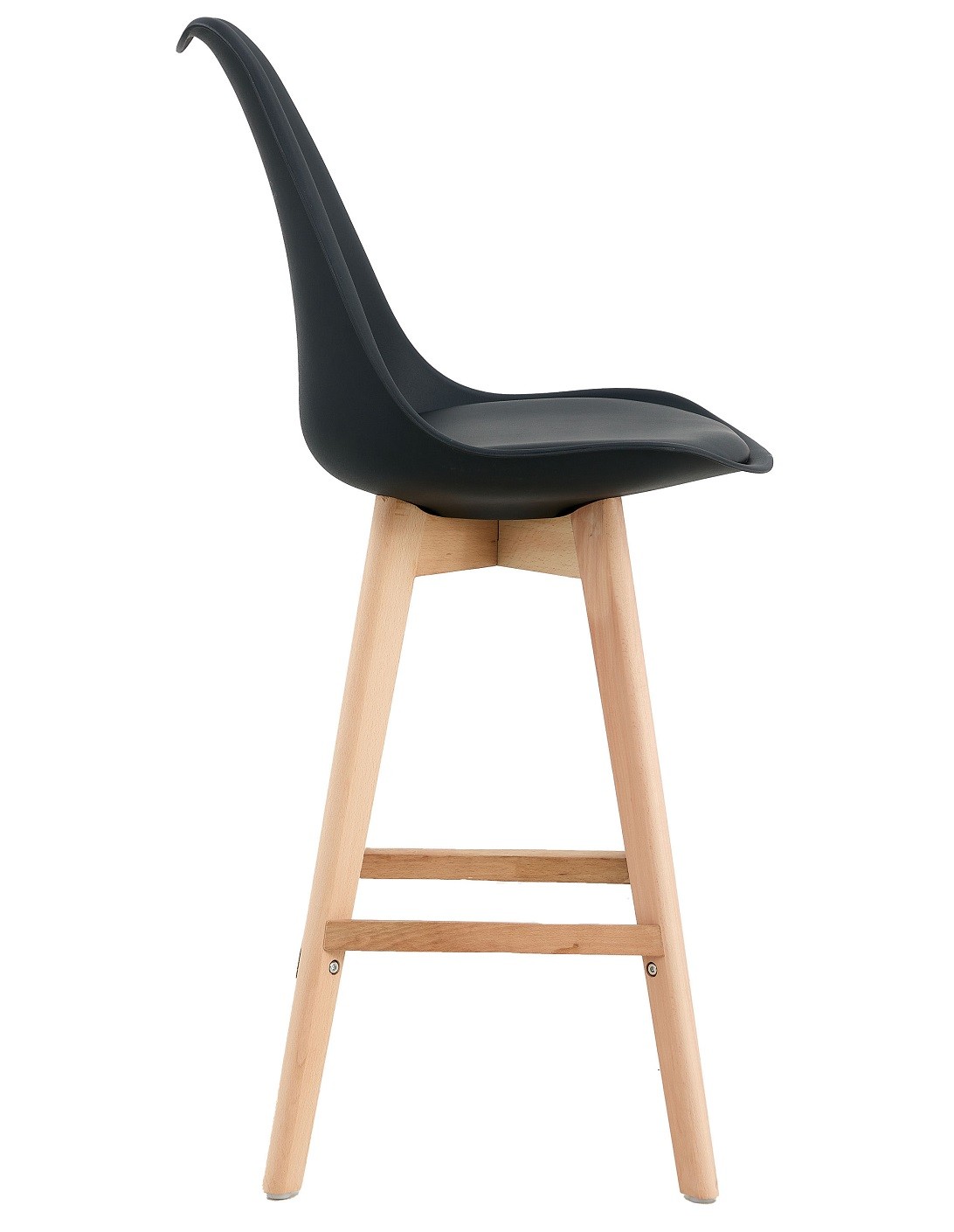 Taburete TORRE (SU), madera, negro, cojín negro - Imagen 3