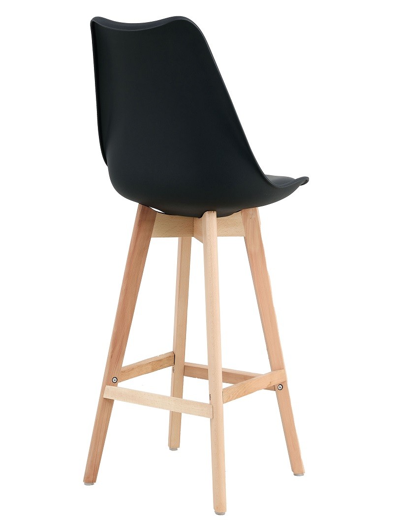 Taburete TORRE (SU), madera, negro, cojín negro - Imagen 4